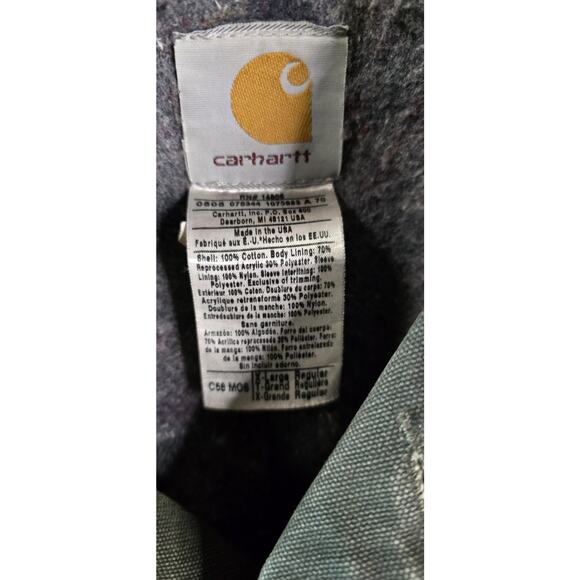 Vintage Carhartt C58 MOS Blanket-Lined Duck Chore Jacket Size XL Green - Picture 5 of 16